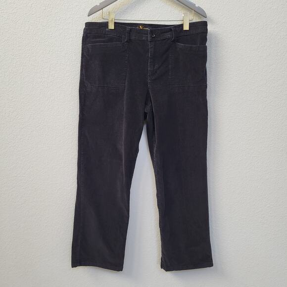 Corduroy Pants Gloria Vanderbilt Womens 16P Petite Stretch Black Fall Winter - Picture 1 of 10